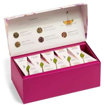 Tea Forte Mariposa Tea Sampler with 20 Pyramid Tea Infuser Bags - Fruit, Herb and Flower Tea - Prese...