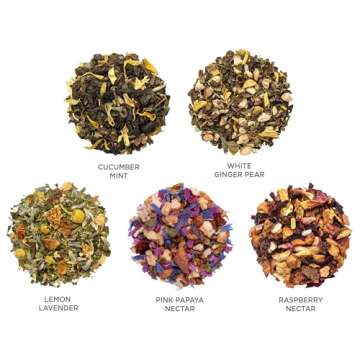 Tea Forte Mariposa Tea Sampler with 20 Pyramid Tea Infuser Bags - Fruit, Herb and Flower Tea - Presentation Box Assorted Variety Tea Gift Set