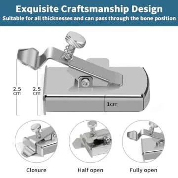 TIGARI Magnetic Seam Guide for Sewing Machine, Magnetic Sewing Guide with Clip, Multifunctional Ruler, Hemmer Guide, Seam Guide, Hem Guide for Walking Foot Sewing Machine, Sewing Supplies Accessories