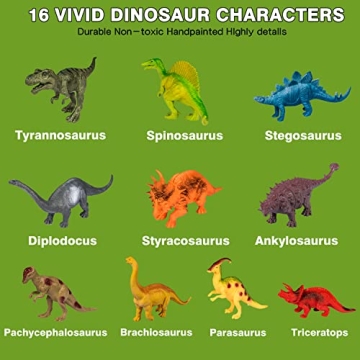 Realistic Dinosaur Toys Playset with Activity Mat for Kids