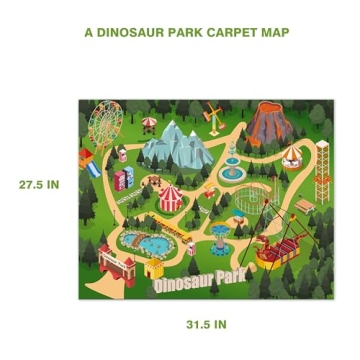 Realistic Dinosaur Toys Playset with Activity Mat for Kids