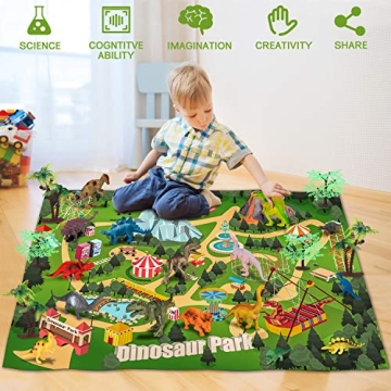 Realistic Dinosaur Toys Playset with Activity Mat for Kids
