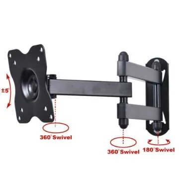 VideoSecu ML12B TV LCD Monitor Wall Mount Full Motion 15 inch Extension Arm Articulating Tilt Swivel for Most 19"-31" LED TV Flat Panel Screen with VESA 100x100, 75x75 1KX