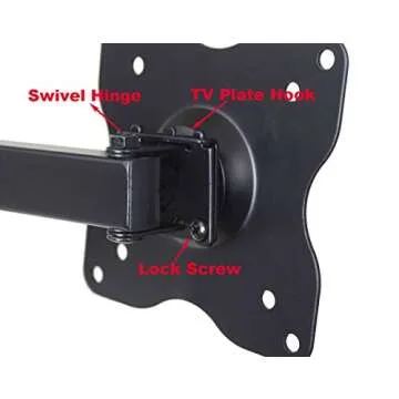 VideoSecu ML12B TV LCD Monitor Wall Mount Full Motion 15 inch Extension Arm Articulating Tilt Swivel for Most 19"-31" LED TV Flat Panel Screen with VESA 100x100, 75x75 1KX