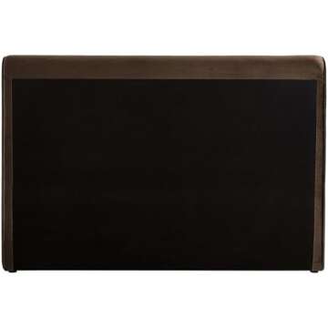 Pemberly Row Modern/Contemporary Brown Finish Velvet King Bed