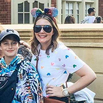 CLGIFT Ombre Pastel Rainbow Mickey Ears, Rainbow Minnie Ears, Pastel Sparkly Minnie Ears, Happy Prid...