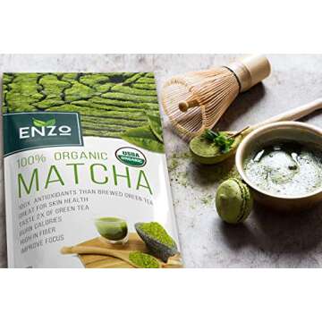 Enzo Miracle Berry Tablets (Pack of 1) and Matcha Green Tea Powder 4oz (Matcha)