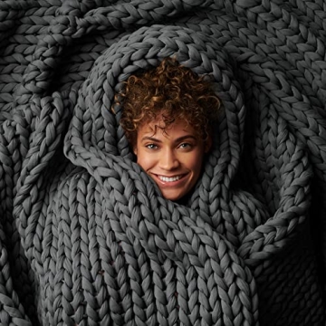Bearaby Cotton Hand-Knit Weighted Blanket for Adults