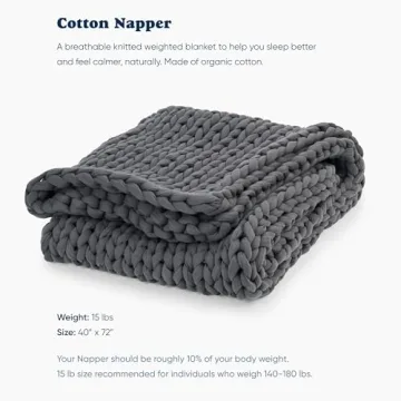 Bearaby Cotton Hand-Knit Weighted Blanket for Adults