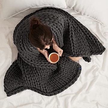 Bearaby Cotton Hand-Knit Weighted Blanket for Adults