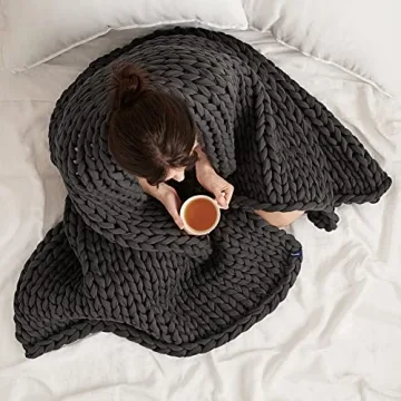 Bearaby Cotton Hand-Knit Weighted Blanket for Adults