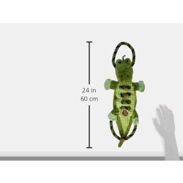 Outward Hound by Charming Pet Ropes-A-Go-Go Gator Interactive Plush Squeaky Dog Tug Toy