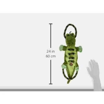 Outward Hound by Charming Pet Ropes-A-Go-Go Gator Interactive Plush Squeaky Dog Tug Toy