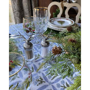 Ridhi Steel Blue Rectangle Cotton Tablecloth for Events