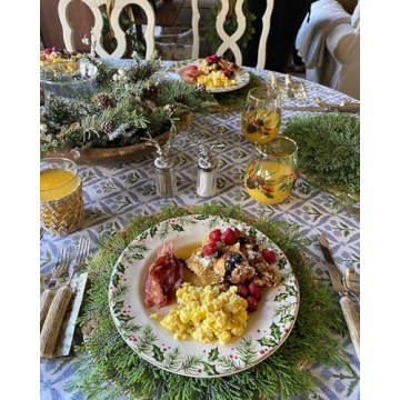 Ridhi Steel Blue Rectangle Cotton Tablecloth for Events