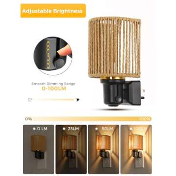 L LOHAS LED Night Lights Plug into Wall, Boho Night Light, Decorative Bohemian Night Light, Dimmable...