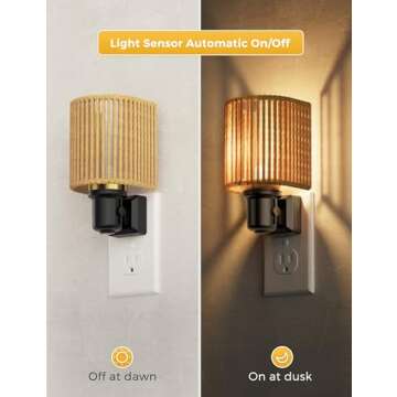 L LOHAS LED Night Lights Plug into Wall, Boho Night Light, Decorative Bohemian Night Light, Dimmable 0-100LM, 3000K, Light Sensor, Vintage Night Light Farmhouse for Bedside Bedroom Bathroom, 1 Pack