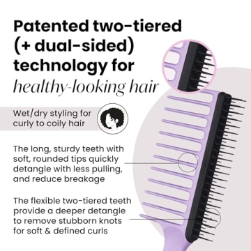 Tangle Teezer Wide Tooth Comb for Curly Hair Detangling