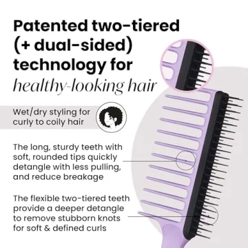 Tangle Teezer Wide Tooth Comb for Curly Hair Detangling