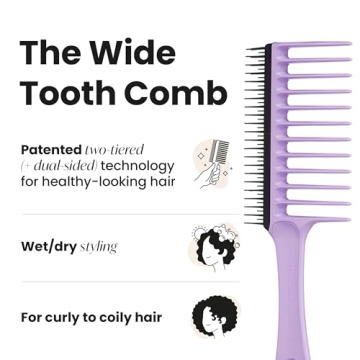 Tangle Teezer Wide Tooth Comb for Curly Hair Detangling