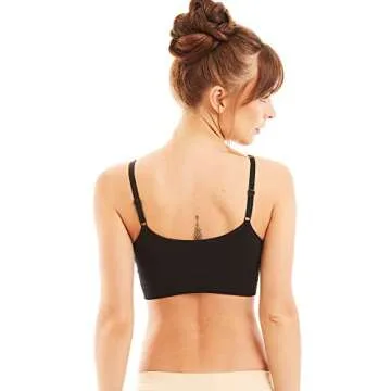 Kalon 4 Pack Nylon Spandex Comfort Bras - Seamless, Adjustable & Soft
