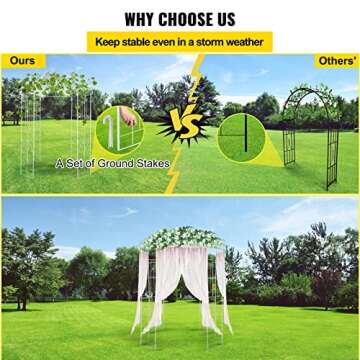 VEVOR Birdcage Garden Arch for Climbing Vines – 9’ High