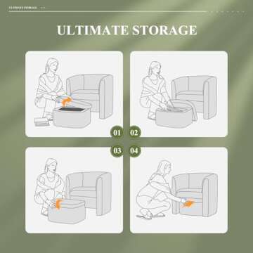 Elegant COLAMY Velvet Accent Chair with Storage Ottoman