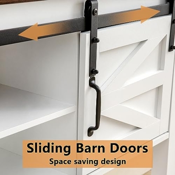 GAZHOME Farmhouse Entryway Table with Sliding Barn Doors