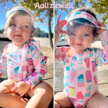 Aalizzwell Baby Girls Swimsuit Cute Ice Cream Design