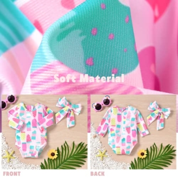 Aalizzwell Baby Girls Swimsuit Cute Ice Cream Design