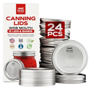 FORJARS Wide Mouth Canning Lids – 24 Pcs for Effective Food Preservation