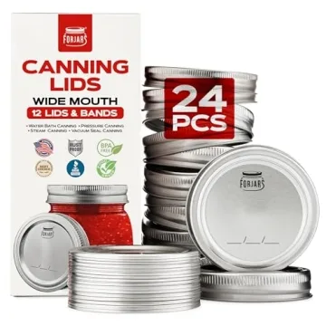 FORJARS Wide Mouth Canning Lids – 24 Pcs for Effective Food Preservation