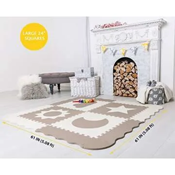 Extra Large Non Toxic Baby Play Mat Tiles - Stylish & Safe