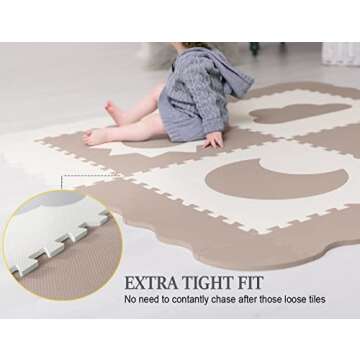 Extra Large Non Toxic Baby Play Mat Tiles - Stylish & Safe