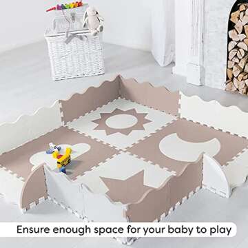 Extra Large Non Toxic Baby Play Mat Tiles - Stylish & Safe