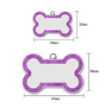 Dog Tags Personalized for Pets Dog Name Tags Personalized Dog Tag Engraved with Any Name & Text Custom Dog ID Tags Glitter Bone ID Tag for Puppy Cat (Pink S, Bone)