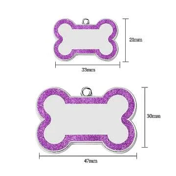 Dog Tags Personalized for Pets Dog Name Tags Personalized Dog Tag Engraved with Any Name & Text Custom Dog ID Tags Glitter Bone ID Tag for Puppy Cat (Pink S, Bone)