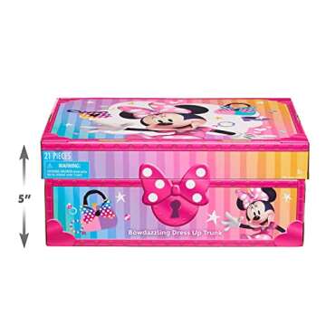 Disney Junior Minnie Mouse Bowdazzling Dress-Up and Pretend Play Trunk, Fits Sizes 4-6X, Kids Toys for Ages 3 Up, Amazon Exclusive by Just Play