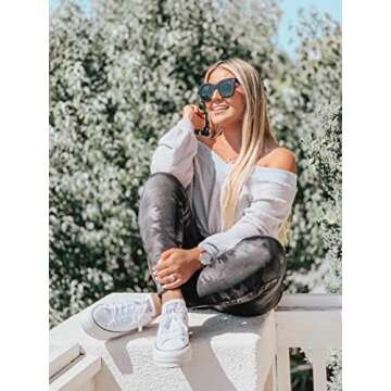 Women's Casual V Neck Long Sleeve Waffle Knit Off Shoulder Top Loose Pullover Sweater Light Grey Small