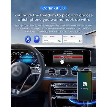 Carlinkit 2025 3.0 Wireless CarPlay Dongle Adapter U2W (Type C Design) for Factory Wired CarPlay Cars, Wireless CarPlay Adapter for iOS Version, Fit for Car from 2025