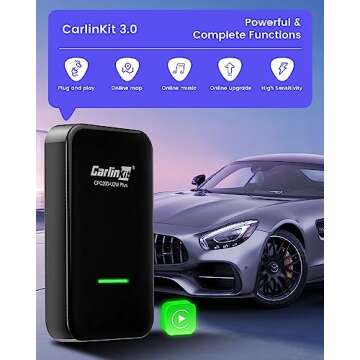 Carlinkit 2025 3.0 Wireless CarPlay Dongle Adapter U2W (Type C Design) for Factory Wired CarPlay Cars, Wireless CarPlay Adapter for iOS Version, Fit for Car from 2025