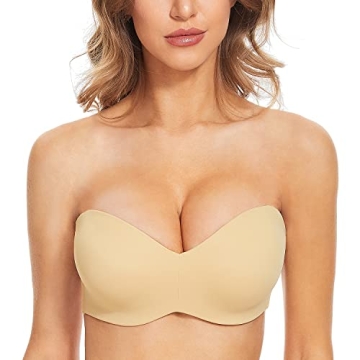 Wingslove Women's Strapless Bra Seamless Bandeau Non Padded Minimizer Underwire Bra Multiway Straple...