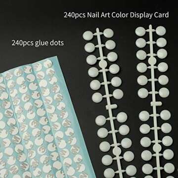 240 Pcs Round False Nail Display Tips- Natural Color Nail Art Display Chart Nail Art Color Display T...