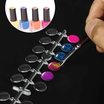 240 Pcs Round False Nail Display Tips- Natural Color Nail Art Display Chart Nail Art Color Display Tips Tool Nail Swatch Sticks with Adhesive Sticker for Nail Polish Training Practicing Displaying