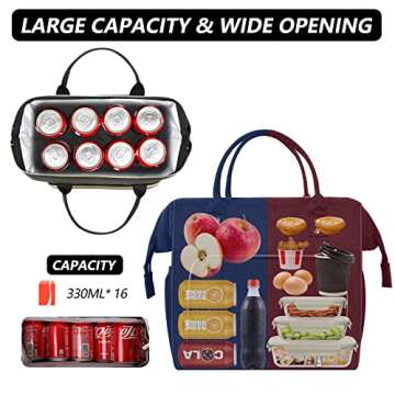 IDEATECH Lunch Box for Men, Insulated Lunch Bag, Leak Proof Lunch Cooler Bag Insulated for Work, Bla...