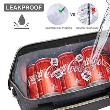 IDEATECH Lunch Box for Men, Insulated Lunch Bag, Leak Proof Lunch Cooler Bag Insulated for Work, Black Lunch Tote Bags Women with Adjustable Shoulder Strap(Black)