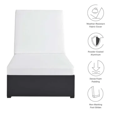 Modway Tahoe Outdoor Chaise Lounge with Weather-Resistant Cushions