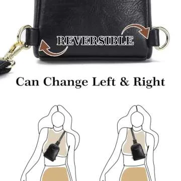 INICAT Travel Small Sling Bag Leather Crossbody Bags for Women Fanny Packs Cross Body Bag for Woman Cross Body Purses(Dark Black)