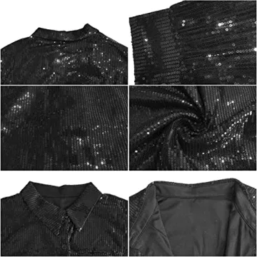 Womens Long Sleeve Sequin Dress for Parties and Clubs