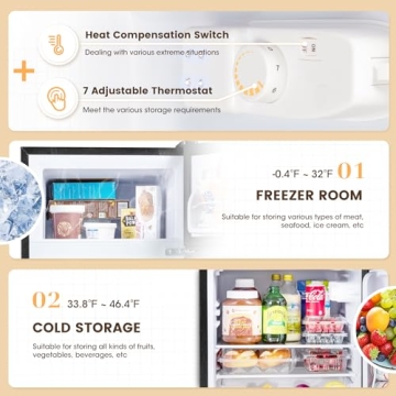 Compact 3.47 Cu.ft Mini Fridge with Freezer